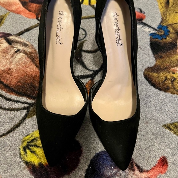 SHOEDAZZLE Deetra Black Faux Suede d’Orsay Stiletto Pumps - Picture 4 of 7